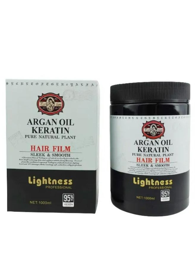 Lightness Argan Collagen Pure Natural Plant Hair Mask Sleek And Smooth 1000 ML  - Image 1