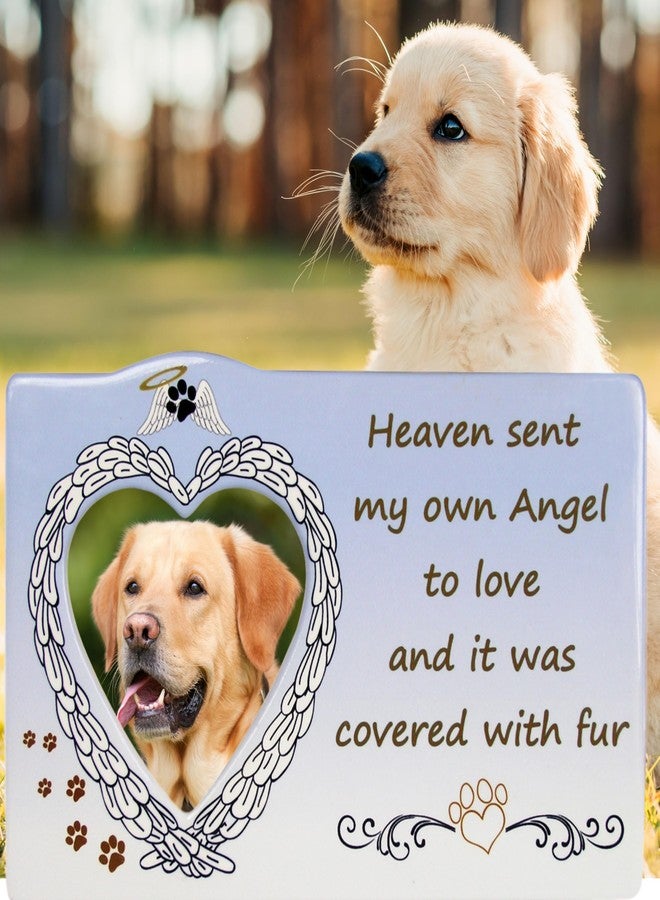 BANBERRY DESIGNS Pet Memorial Picture Frame - Heaven Sent My Own Angel to Love and it Was Covered with Fur - Heart Angel Wings - 8.5" W x 5.5" H - Holds a 3" D Photo. - Image 4