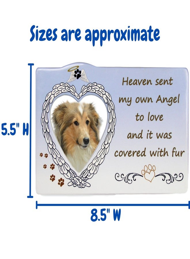 BANBERRY DESIGNS Pet Memorial Picture Frame - Heaven Sent My Own Angel to Love and it Was Covered with Fur - Heart Angel Wings - 8.5" W x 5.5" H - Holds a 3" D Photo. - Image 5