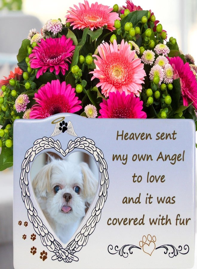 BANBERRY DESIGNS Pet Memorial Picture Frame - Heaven Sent My Own Angel to Love and it Was Covered with Fur - Heart Angel Wings - 8.5" W x 5.5" H - Holds a 3" D Photo. - Image 3