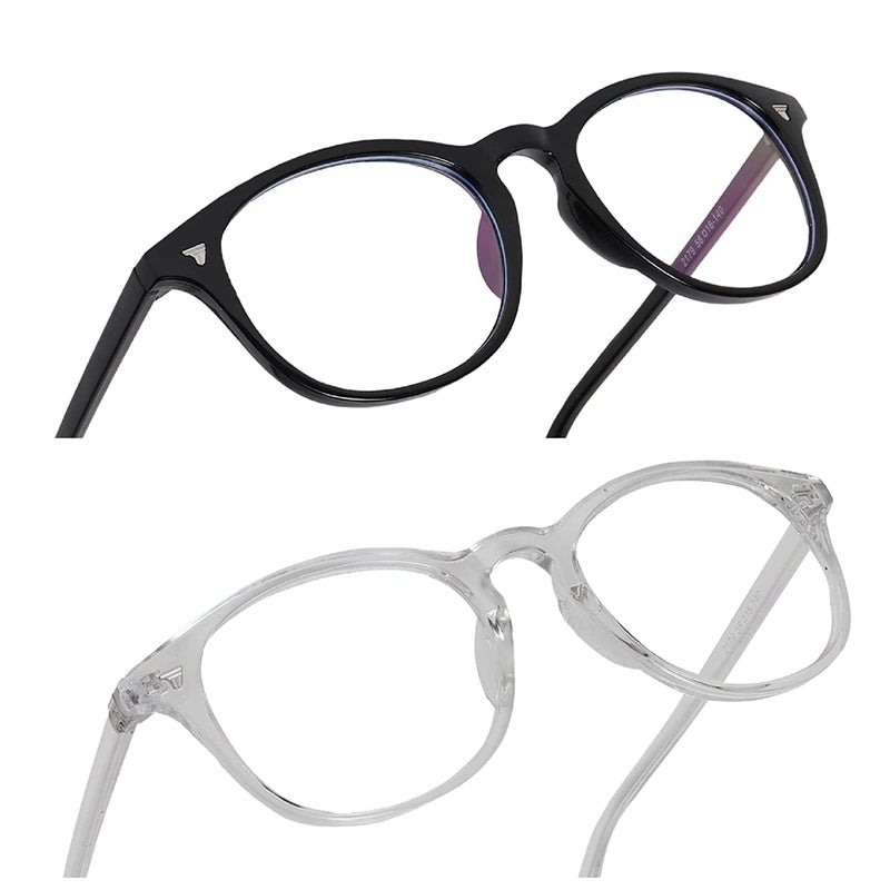 Iflash Blue Light Blocking Glasses Gaming Filter Transparent Round Eyeglasses for Eye Protection Men Women, Computer/Tablet/Laptop/Mobile/TV, Anti-blue & Anti eyestrain - Image 4