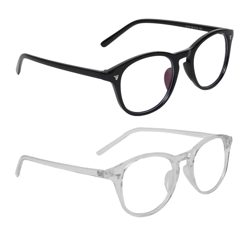 Iflash Blue Light Blocking Glasses Gaming Filter Transparent Round Eyeglasses for Eye Protection Men Women, Computer/Tablet/Laptop/Mobile/TV, Anti-blue & Anti eyestrain - Image 3