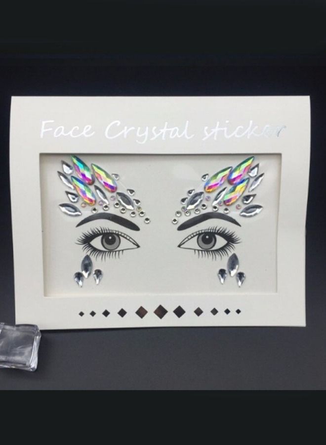 Luminous Mermaid Princess Face Gems crystal Tattoo