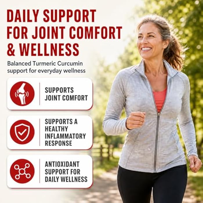 Balance ONE Turmeric Extract 1000mg - Turmeric Curcumin Supplement with 95% Curcuminoids, Black Pepper Piperine & Ginger - Joint Comfort & Antioxidant Support - Image 5
