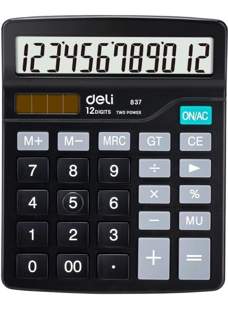 ديلي آلة حاسبة مكتبية Deli 837ES، 12 رقمًا - Image 1