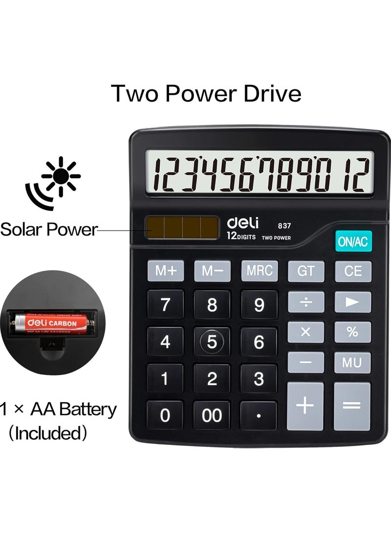 ديلي آلة حاسبة مكتبية Deli 837ES، 12 رقمًا - Image 3