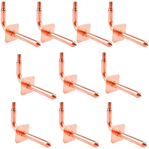 WHK 10 Packs 1/2 Inch Copper PEX Stub Out Pex-B Copper Stub Out Elbow with Wall Flange with Wall Flange 1/2" x 6" - Image 1