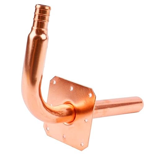 WHK 10 Packs 1/2 Inch Copper PEX Stub Out Pex-B Copper Stub Out Elbow with Wall Flange with Wall Flange 1/2" x 6" - Image 5