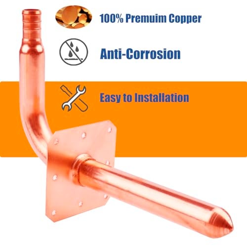 WHK 10 Packs 1/2 Inch Copper PEX Stub Out Pex-B Copper Stub Out Elbow with Wall Flange with Wall Flange 1/2" x 6" - Image 3