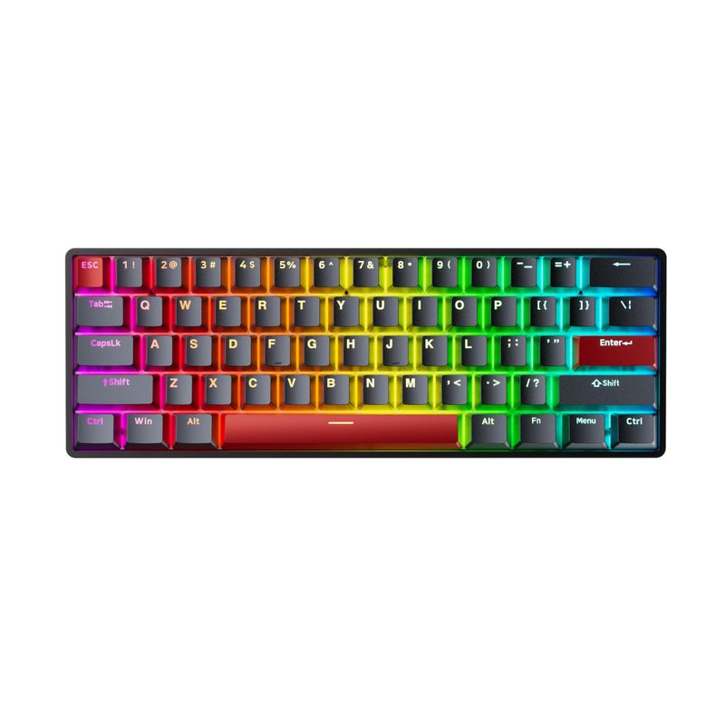DrunkDeer G60 Rapid Trigger Mechanical Gaming Keyboard TKL Magnetic Switch Keyboard RGB PBT Keycaps Compact 60% 61Keys USB Wired，Black - Image 1