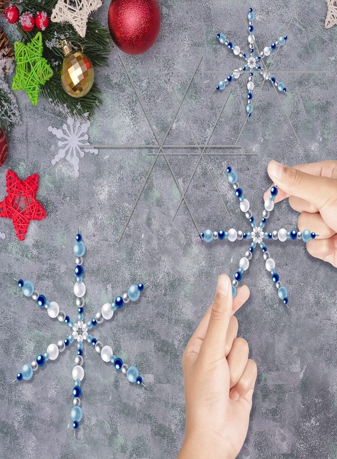 Hotop Christmas Snowflake Wire Metal Snowflake Xmas Bead Wire for DIY Jewelry Ribbon Charms Party Winter Decorations Craft Making Supplies(24 Pcs,3.7/4.5/6 Inch) - Image 4
