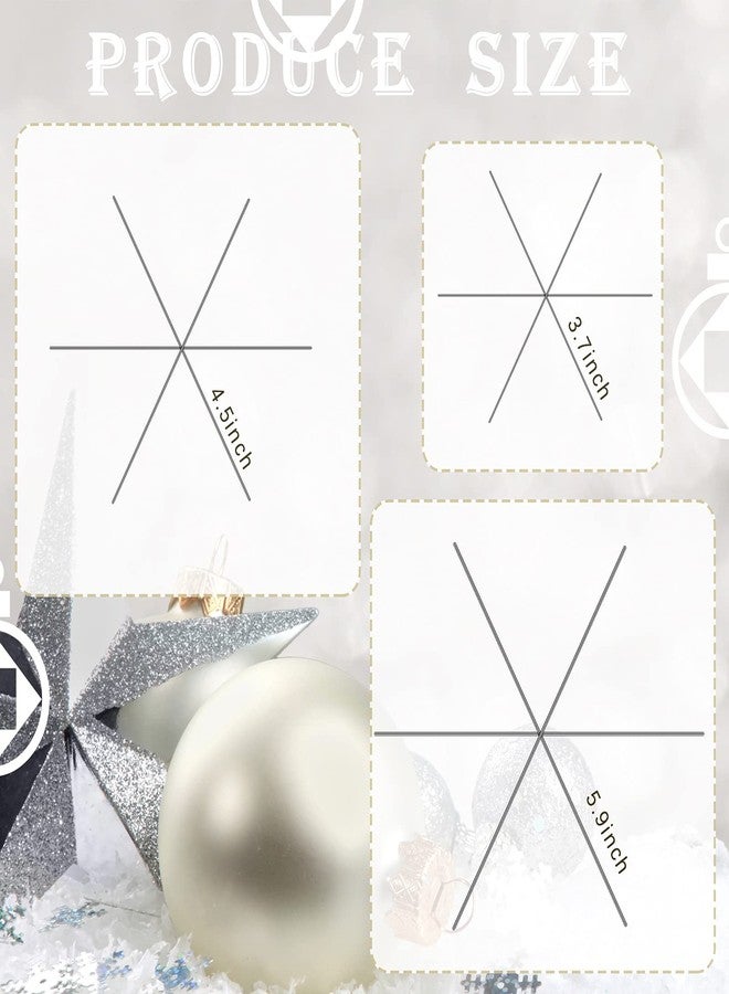 Hotop Christmas Snowflake Wire Metal Snowflake Xmas Bead Wire for DIY Jewelry Ribbon Charms Party Winter Decorations Craft Making Supplies(24 Pcs,3.7/4.5/6 Inch) - Image 2