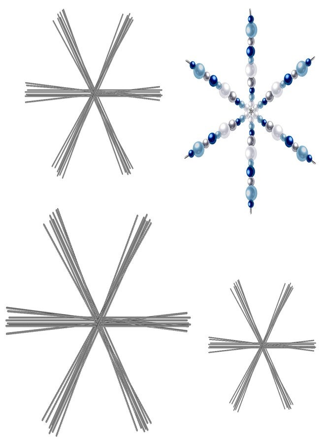 Hotop Christmas Snowflake Wire Metal Snowflake Xmas Bead Wire for DIY Jewelry Ribbon Charms Party Winter Decorations Craft Making Supplies(24 Pcs,3.7/4.5/6 Inch) - Image 1