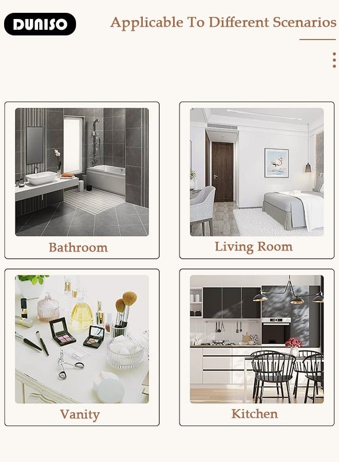 DUNISO 2 Tier Bathroom Countertop Organizer, Multifunction Vanity Storage Tray with Metal Handle, Jewelry & Cosmetics Display Stand, Simple Design Storage Rack, Counter Trays for Bathroom, Kithen, Vanity, Porch - Image 3