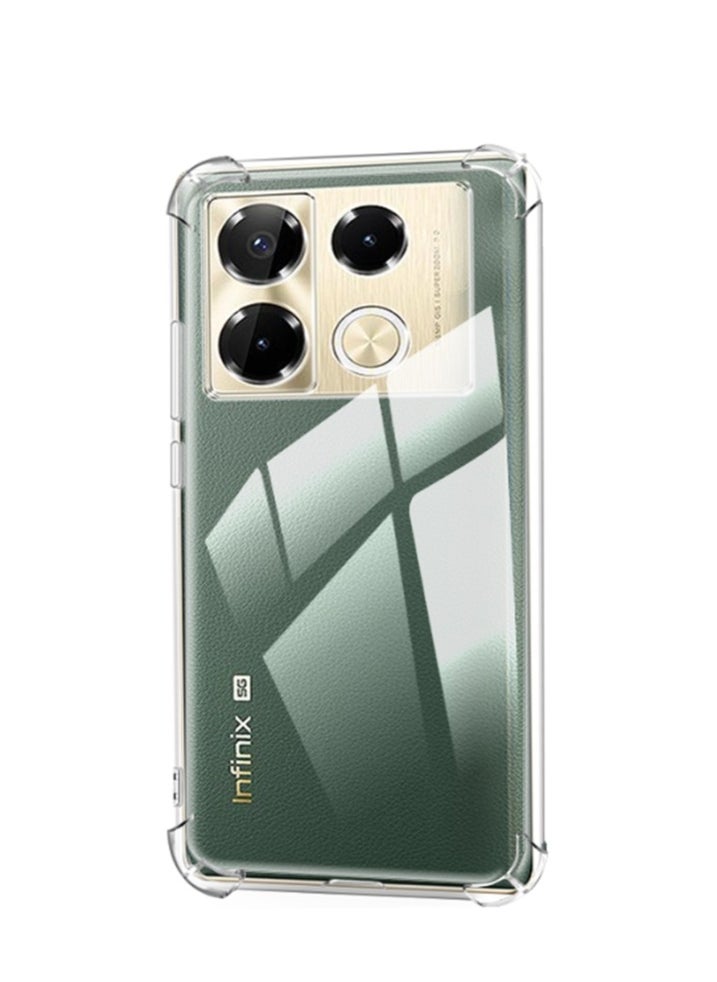 Generic - 2 in 1 Infinix Note 40 5G Phone Case Cover & Screen Protector - Shockproof Clear Slim TPU Protective Phone Cover & Full Coverage Delicate Touch Tempered Glass Screen Protector for Infinix Note 40 5G - Image 1