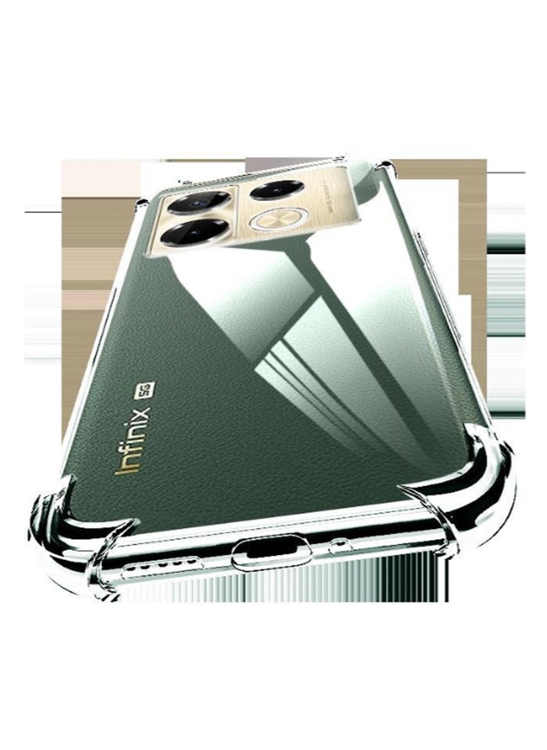Generic - 2 in 1 Infinix Note 40 5G Phone Case Cover & Screen Protector - Shockproof Clear Slim TPU Protective Phone Cover & Full Coverage Delicate Touch Tempered Glass Screen Protector for Infinix Note 40 5G - Image 1