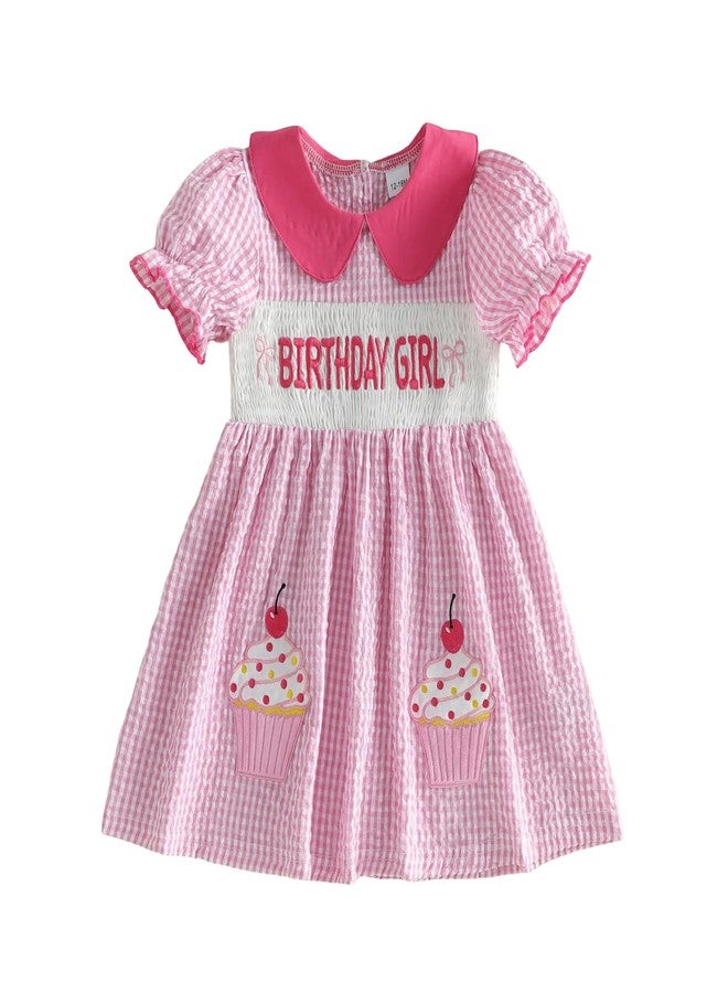 Socutebabe طقم عيد ميلاد للبنات، فستان عيد ميلاد مطرز، أطقم عيد ميلاد للأطفال الصغار (فستان عيد ميلاد وردي على شكل كعكة، من 2 إلى 3 سنوات) - Image 1