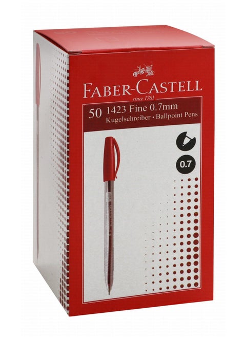 50-Piece Ballpoint Pen Red Ink 0.7mm Tip