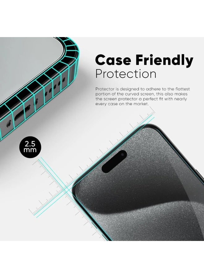 Smarties AE حماية شاشة زجاجية مقسّاة 1-Pack لجهاز iPhone 14 Pro Max، صلابة 9H، مقاومة للكسر بمعايير عسكرية، وضوح عالي، متوافقة مع الجرابات، مجموعة تركيب سهلة - Image 5