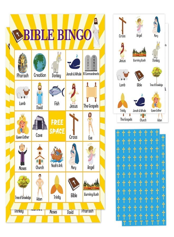 OZTEMETY Bible Bingo Card Game, Christian Sunday Church Game Party Supplies, Favors, Decorations, Gifts – 24 Players Bingo Game Bible001 - Image 1