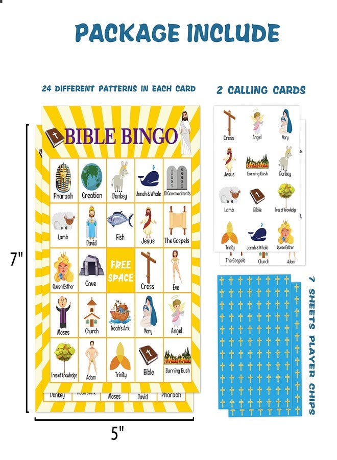 OZTEMETY Bible Bingo Card Game, Christian Sunday Church Game Party Supplies, Favors, Decorations, Gifts – 24 Players Bingo Game Bible001 - Image 2