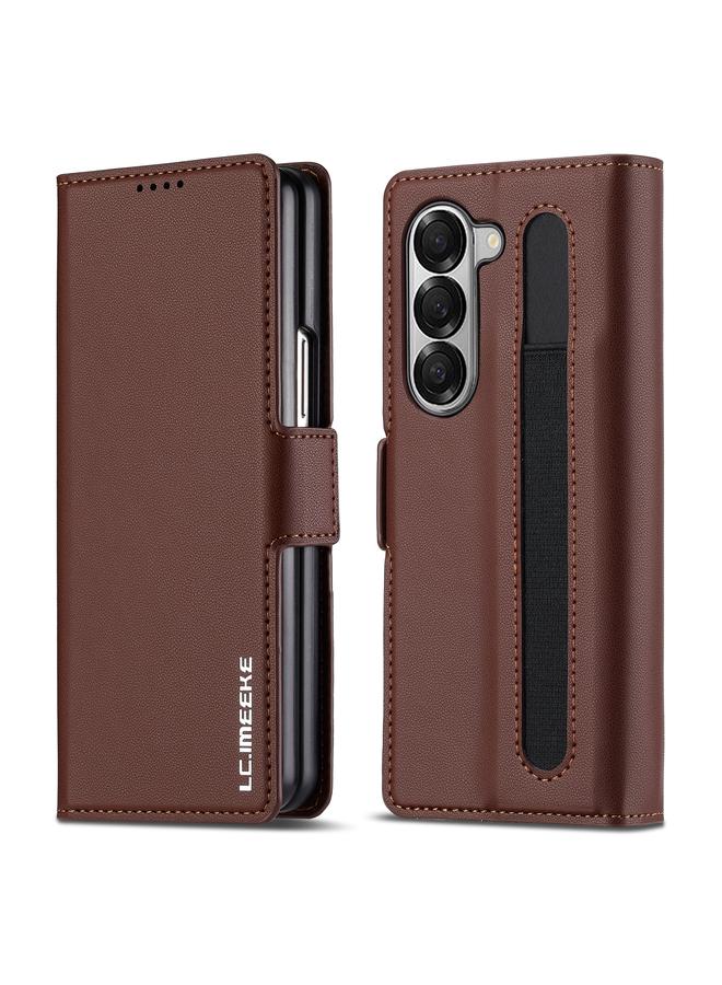 The Bros Case For Samsung Galaxy Z Fold6 L1 Series Frosted Fine Texture PU Phone Case with Pen Slot, Pen Not Included