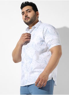 Instafab Plus Men's White Printed Regular Fit Casual Shirt  - Image 3