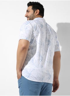 Instafab Plus Men's White Printed Regular Fit Casual Shirt  - Image 4