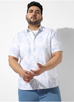 Instafab Plus Men's White Printed Regular Fit Casual Shirt  - Image 2