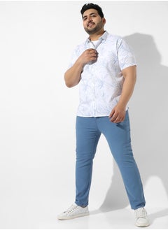 Instafab Plus Men's White Printed Regular Fit Casual Shirt  - Image 5