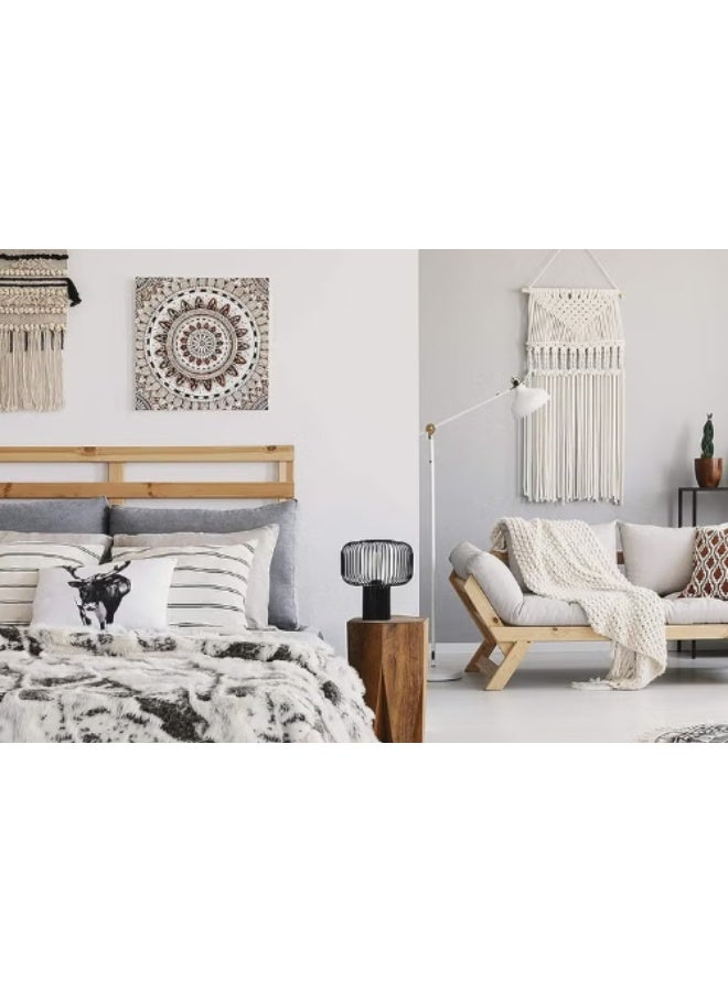 انتيكيانو حبل قطن مصبوغ مكون من 3 طبقات مكرامية دريم كاتشر، للتعليق على الحائط، شماعة نباتات وتغليف هدايا 250 جرام (اوف وايت) - Image 2