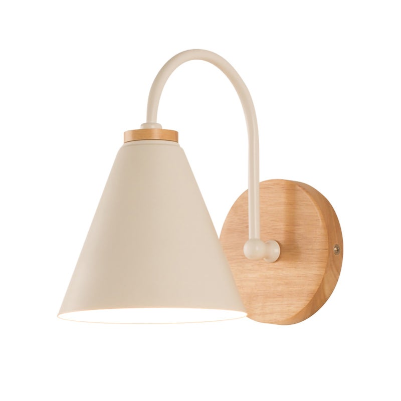 Wall Lamp Curved Simple Antirust Living Room Corridor Study Bedroom Bedside Wall Sconce for Decoration No Light Source White - Image 1