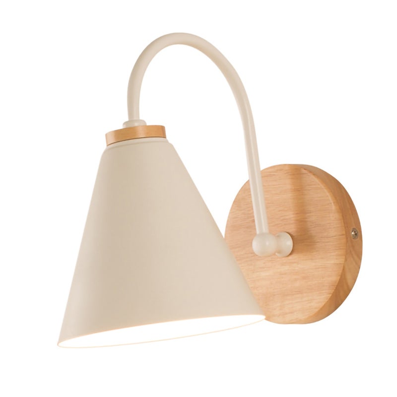 Wall Lamp Curved Simple Antirust Living Room Corridor Study Bedroom Bedside Wall Sconce for Decoration No Light Source White - Image 4