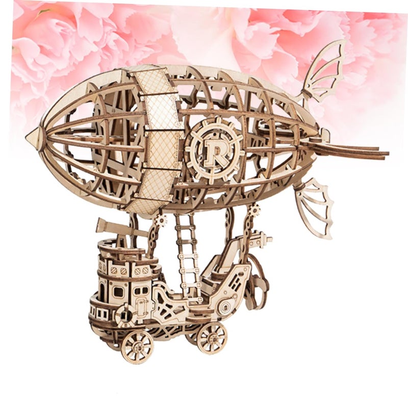 Wooden Airship Model DIY Craft Kit Educational Puzzle Toy For Kids - Image 3