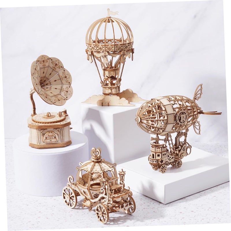 Wooden Airship Model DIY Craft Kit Educational Puzzle Toy For Kids - Image 5