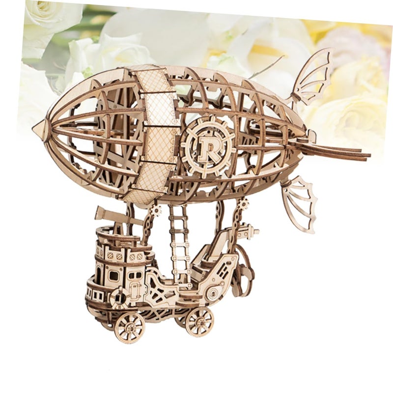Wooden Airship Model DIY Craft Kit Educational Puzzle Toy For Kids - Image 4