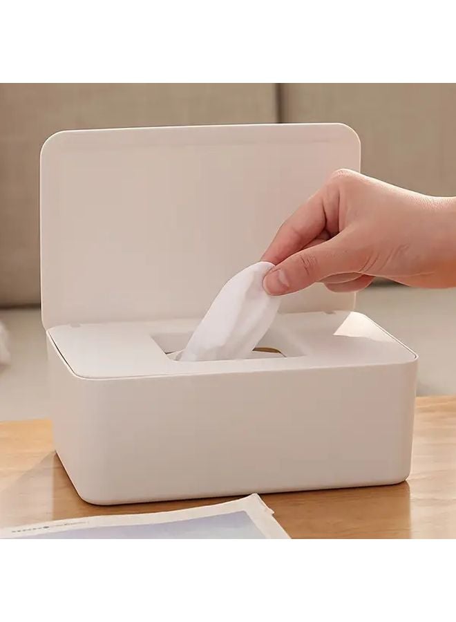 Black Plastic Wet Wipes Dispenser With Sealing Lid Refillable Dustproof For Home Office - Image 5