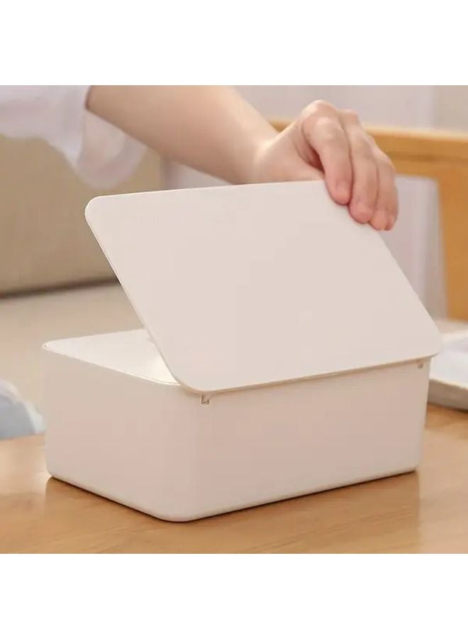 Black Plastic Wet Wipes Dispenser With Sealing Lid Refillable Dustproof For Home Office - Image 3