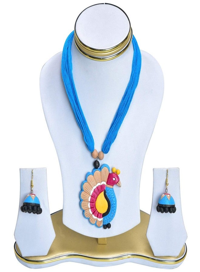 RAI COLLECTION مجموعة راي كوليكشن، عقد من خيوط الطين الأزرق للنساء - Image 4