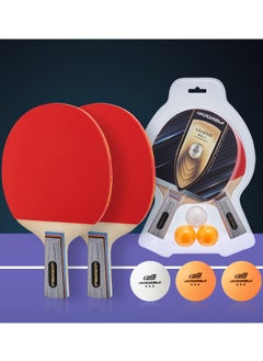 KUYING 2 Finished Ping Pong Rackets And 3 Ping Pong Balls 