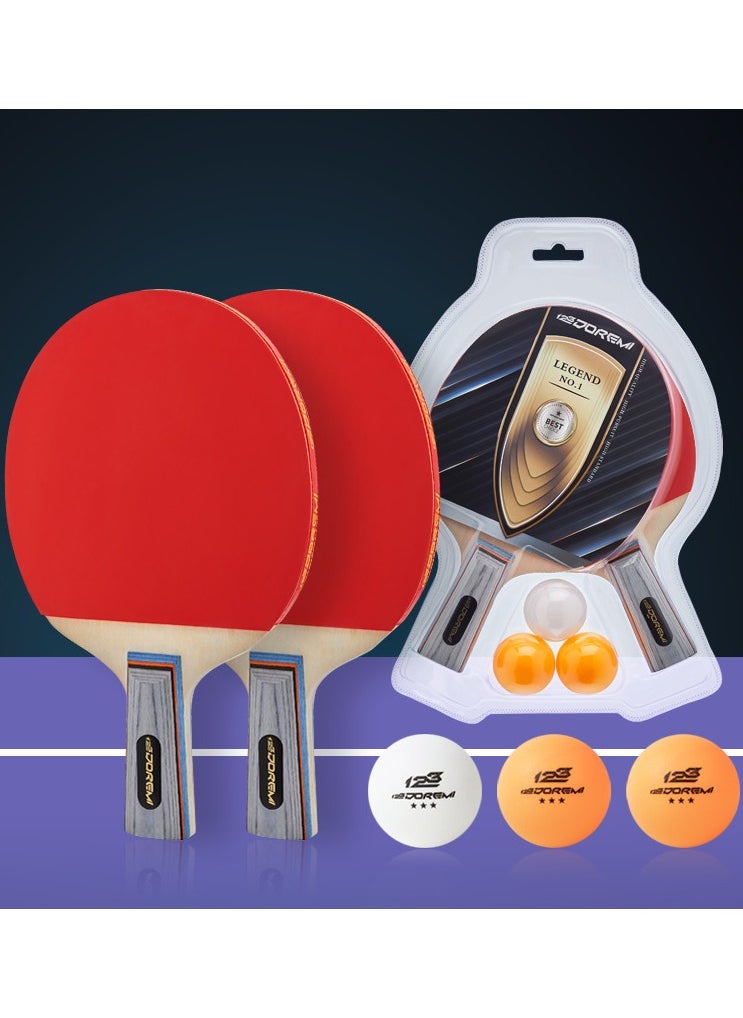 KUYING 2 Finished Ping Pong Rackets And 3 Ping Pong Balls 