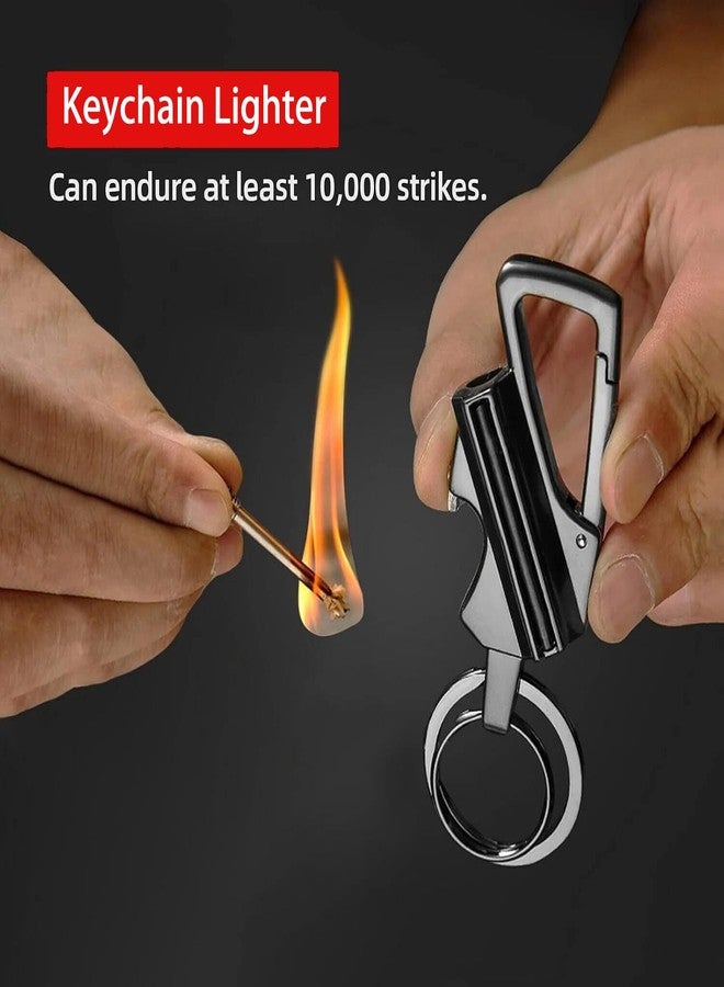 sunerme Permanent Match Infinity Lighter with Multitool Keychain Bottle Opener, Reusable Waterproof Fire Starter Lighter, Outdoor Survival Strike Anywhere Matches (Black*2) - Image 2