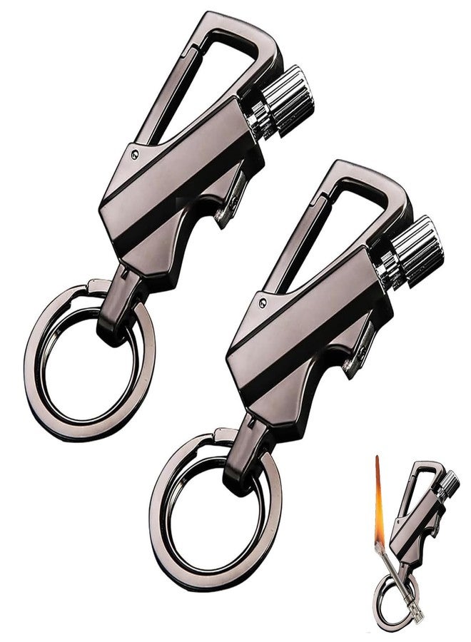 sunerme Permanent Match Infinity Lighter with Multitool Keychain Bottle Opener, Reusable Waterproof Fire Starter Lighter, Outdoor Survival Strike Anywhere Matches (Black*2) - Image 1