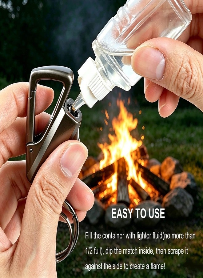 sunerme Permanent Match Infinity Lighter with Multitool Keychain Bottle Opener, Reusable Waterproof Fire Starter Lighter, Outdoor Survival Strike Anywhere Matches (Black*2) - Image 4