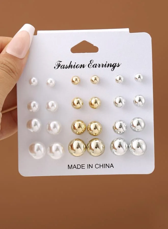 Take Two Set of 12 - Pearl Stud Earring