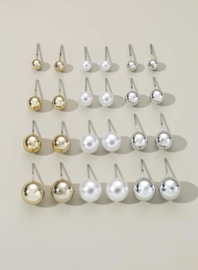 Take Two Set of 12 - Pearl Stud Earring