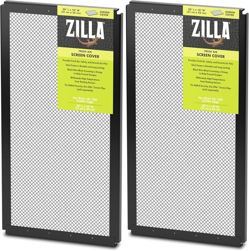 Zilla Reptile Terrarium Covers Fresh Air Screen, 20x10-inch (Pack of 2) - Image 1