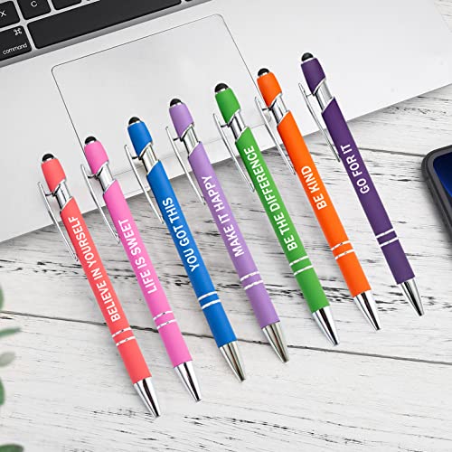 PASISIBICK 12 Pieces Motivational Inspirational Quotes Snarky Screen Touch Stylus Ballpoint Pens, Office Encouraging Scriptures, Black Ink (12 Color,Motivational) - Image 3