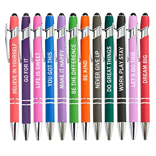 PASISIBICK 12 Pieces Motivational Inspirational Quotes Snarky Screen Touch Stylus Ballpoint Pens, Office Encouraging Scriptures, Black Ink (12 Color,Motivational) - Image 5