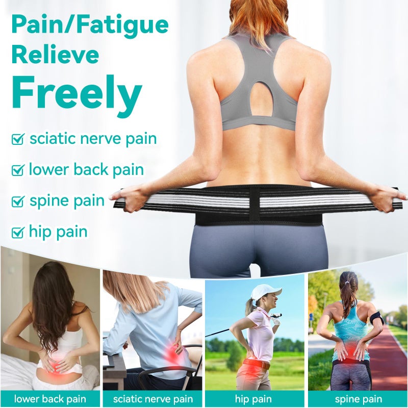 cybryeh Lightweight Back Brace for Lower Back Pain Under Clothes - Relief from Sciatica, Hip and Spine Pain - Breathable & Adjustable Lumbar Support Belt for Home, Work and Exercise - Suitable for Women&Men - Image 2